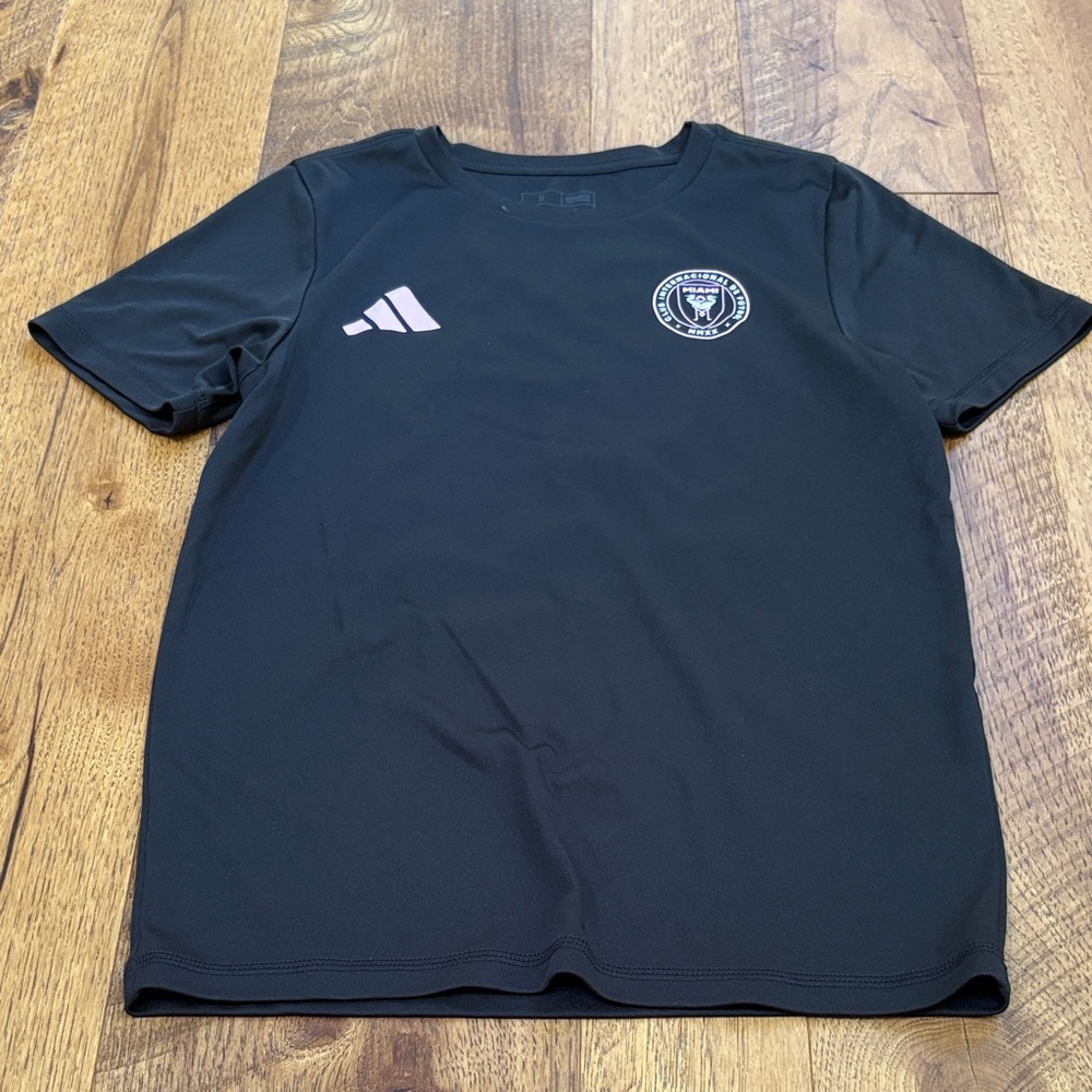 Adidas Boy’s Black and Pink Messi Miami Jersey Tee Size S